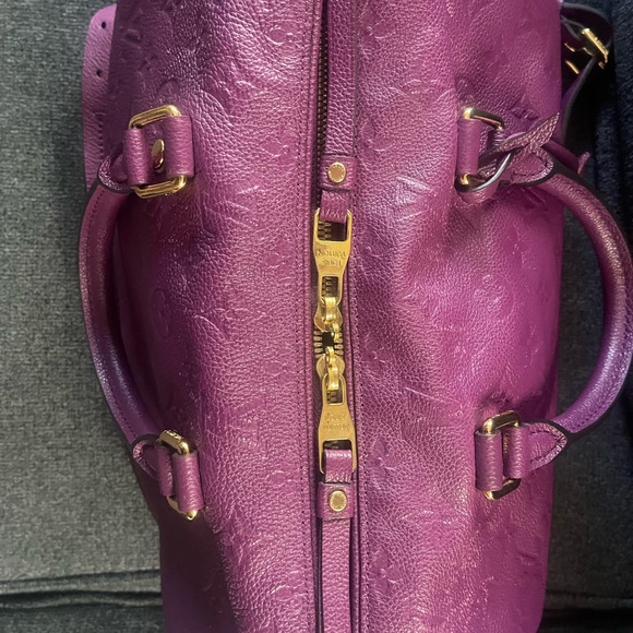 ⭐️ SOLD ⭐️Louis Vuitton Speedy 30 Purple Monogram Empreinte Leather Bandouliere - Picture 8 of 11